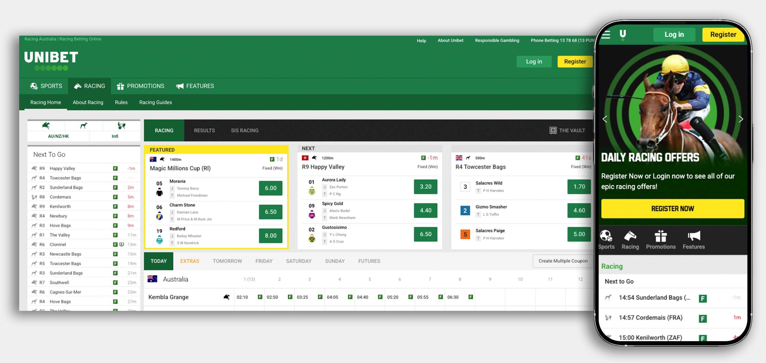 Unibet mobile app AFL markets